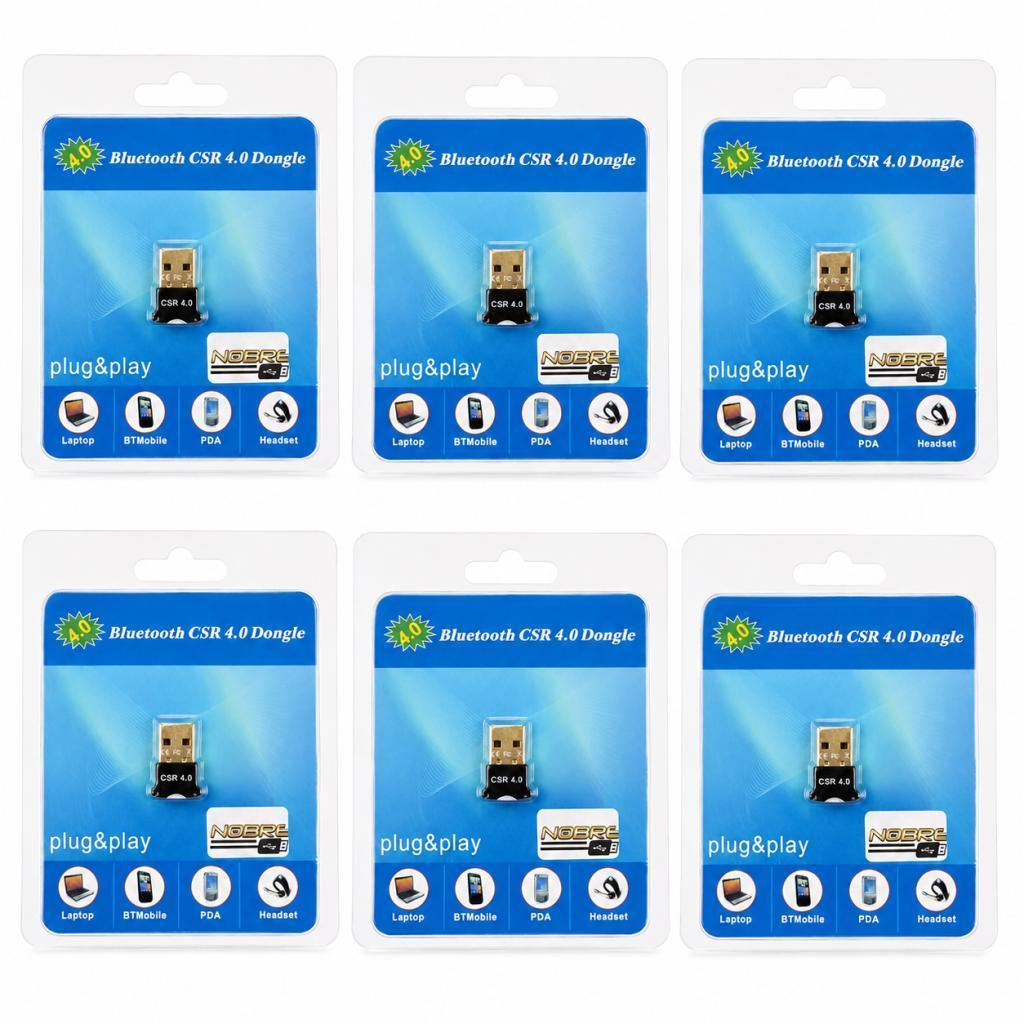 Kit 6 Adaptador Mini USB Bluetooth CSR 4.0 P/ PC Código 591