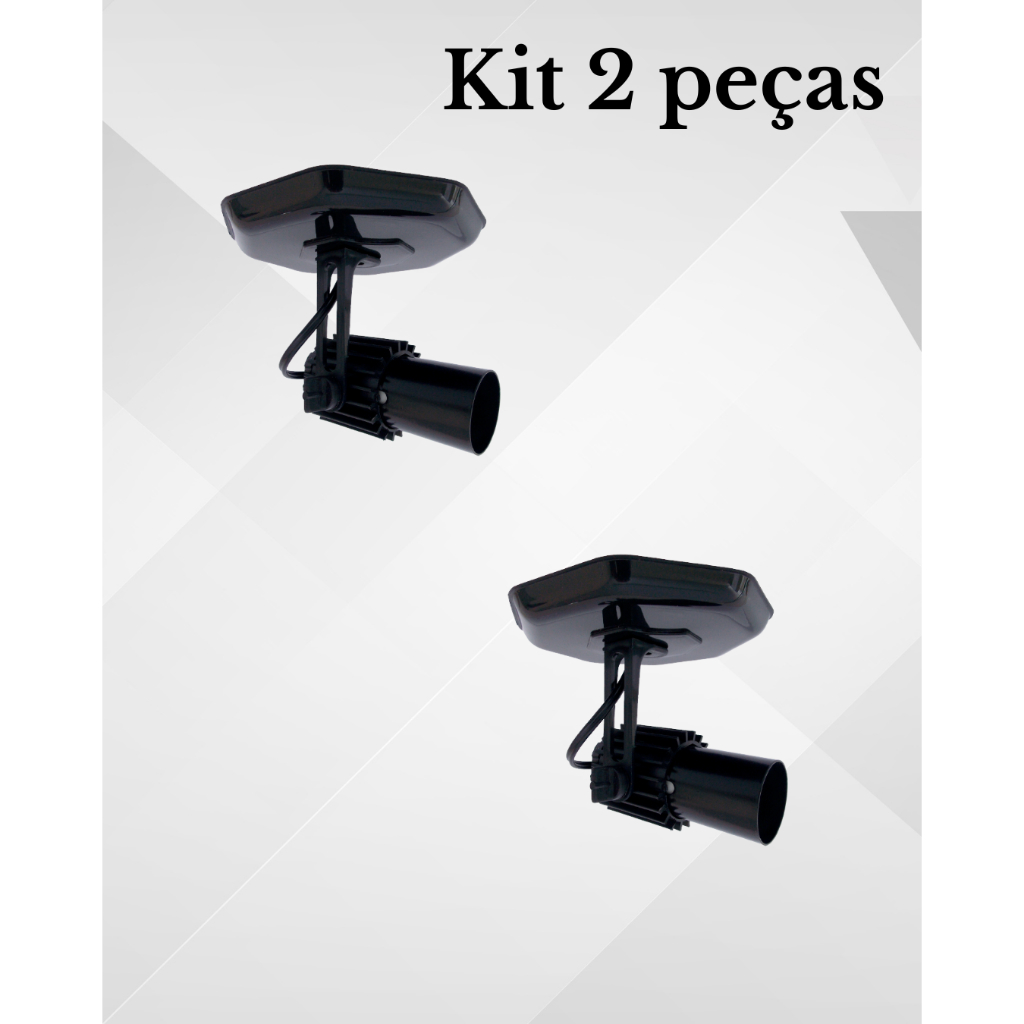 Kit 2 Spot Luminaria Preto Simples Aletado Articulado Sobrepor Teto Iluminação Decoração