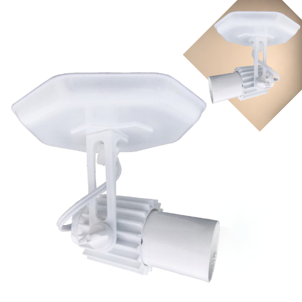 Spot Luminaria Simples Branco Aletado Articulado Sobrepor Teto Iluminação