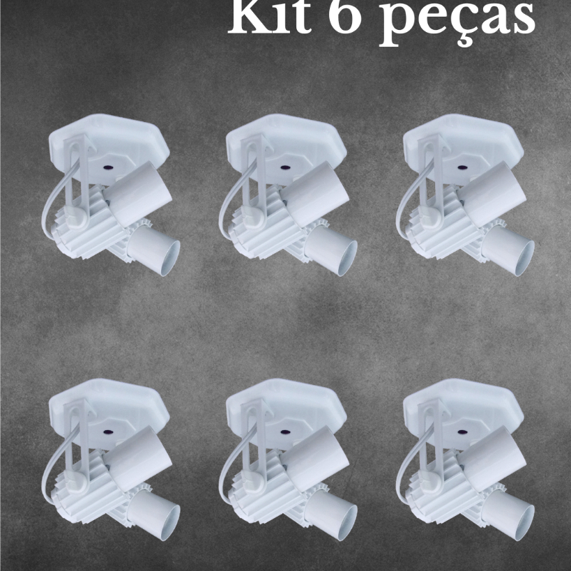 Kit 6 Spot Luminaria Duplo Aletado Articulado Sobrepor Preto ou Branco Teto Iluminação Decoração