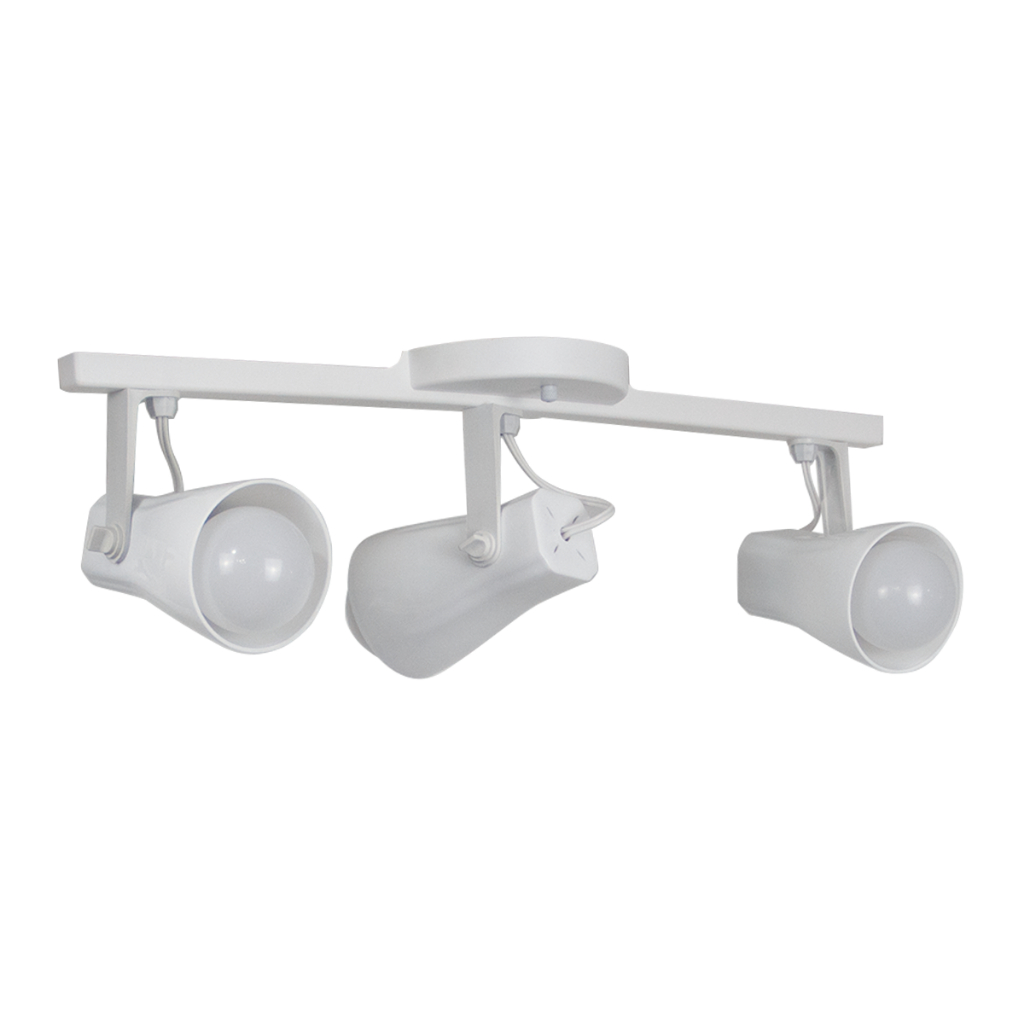 Luminaria de Teto Alpha Spot Trilho Triplo 3 Sobrepor Direcionável E-27 Branco