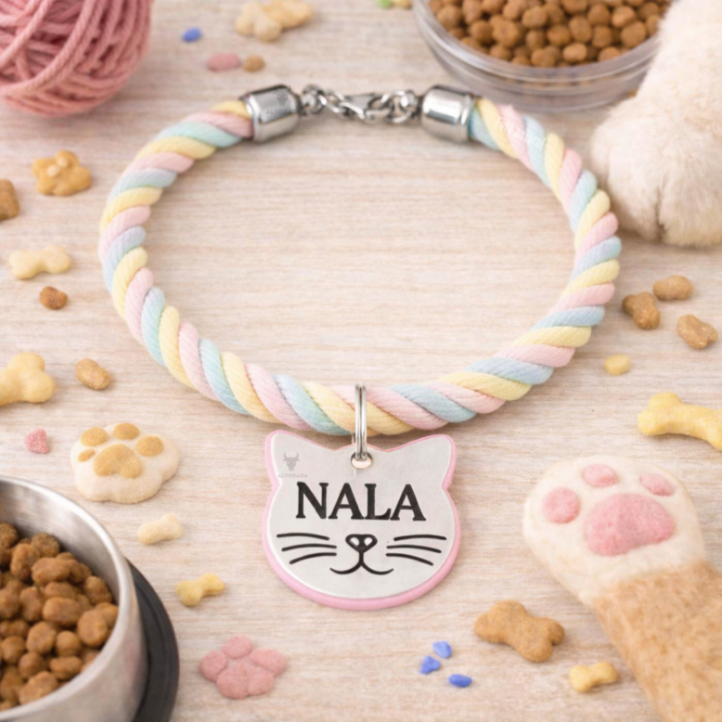 Coleira nome Gato Personalizado a Laser B8