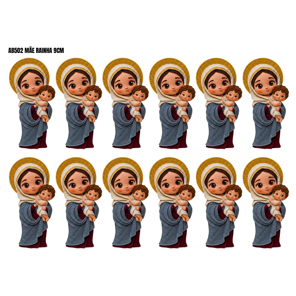 AB502 - MÃE RAINHA FELTRO SUBLIMADO COM ESTAMPA DIGITAL 9CM