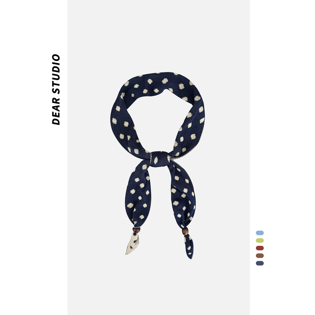 Versão coreana Polka Dot malha cachecol feminino 2026 novo estilo macio All-Match outono inverno acessórios quentes Retr