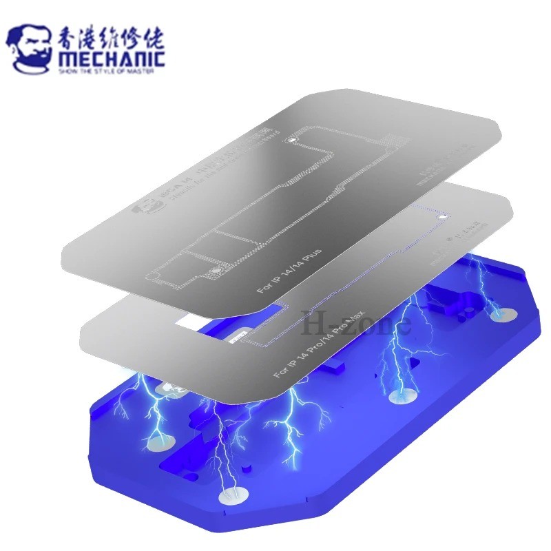 Plataforma De Estêncil De Reballing Mecânico iBGA 14 BGA Para Placa-Mãe 14-14 pro max Modelo De Malha De Estanho De Retr