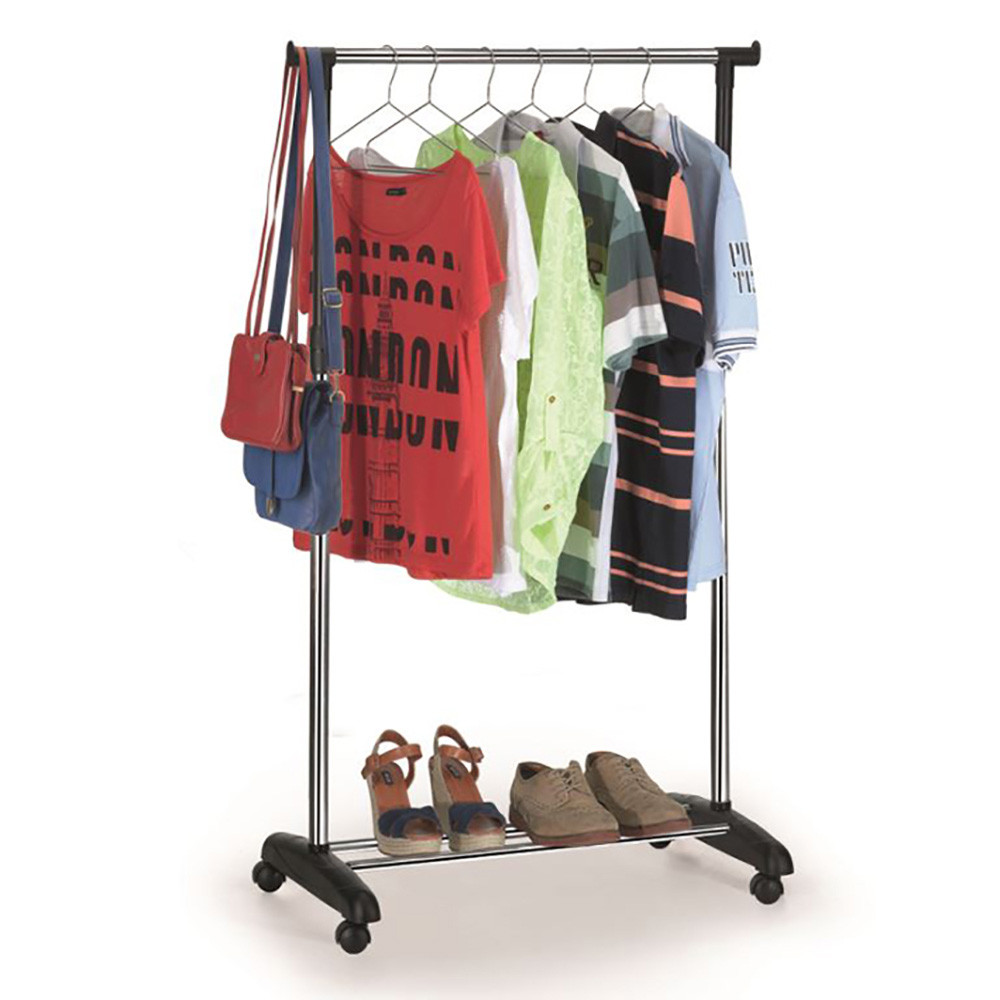Arara Roupas Rodas Standard Estrutura Aço Reforçado Sapateira Inferior Ideal Closet Quarto Arthi