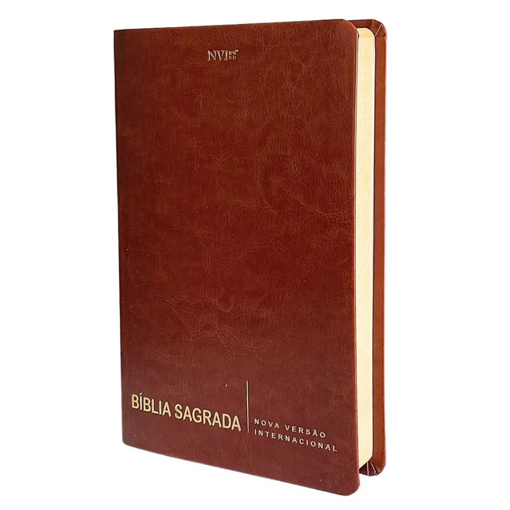 Bíblia Sagrada Modelo Slim Super Elegante Nova Versão Internacional Capa Marrom Luxo