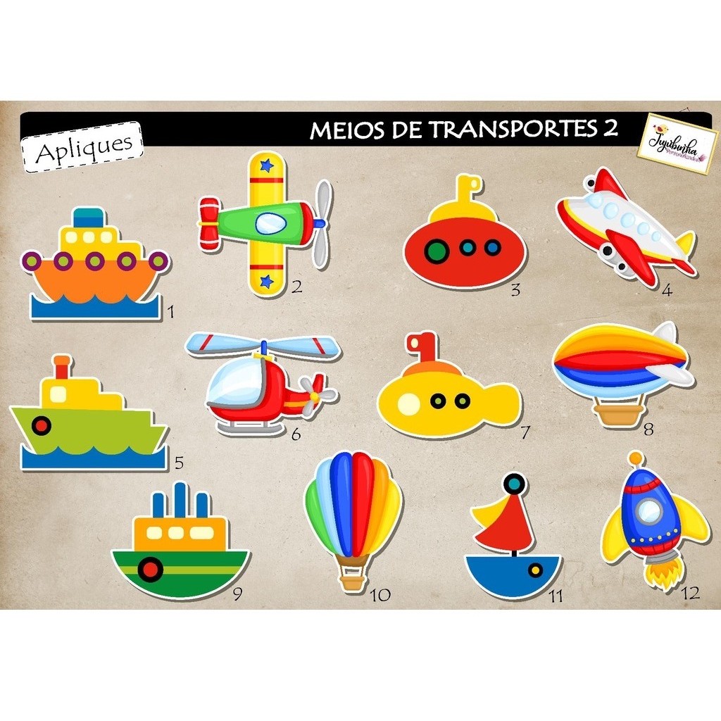 ADESIVOS RECORTADOS - MEIOS DE TRANSPORTES 2 -  TAG, LEMBRANCINHA, TUBETES, DECORAÇÃO, FESTAS,  ARTE