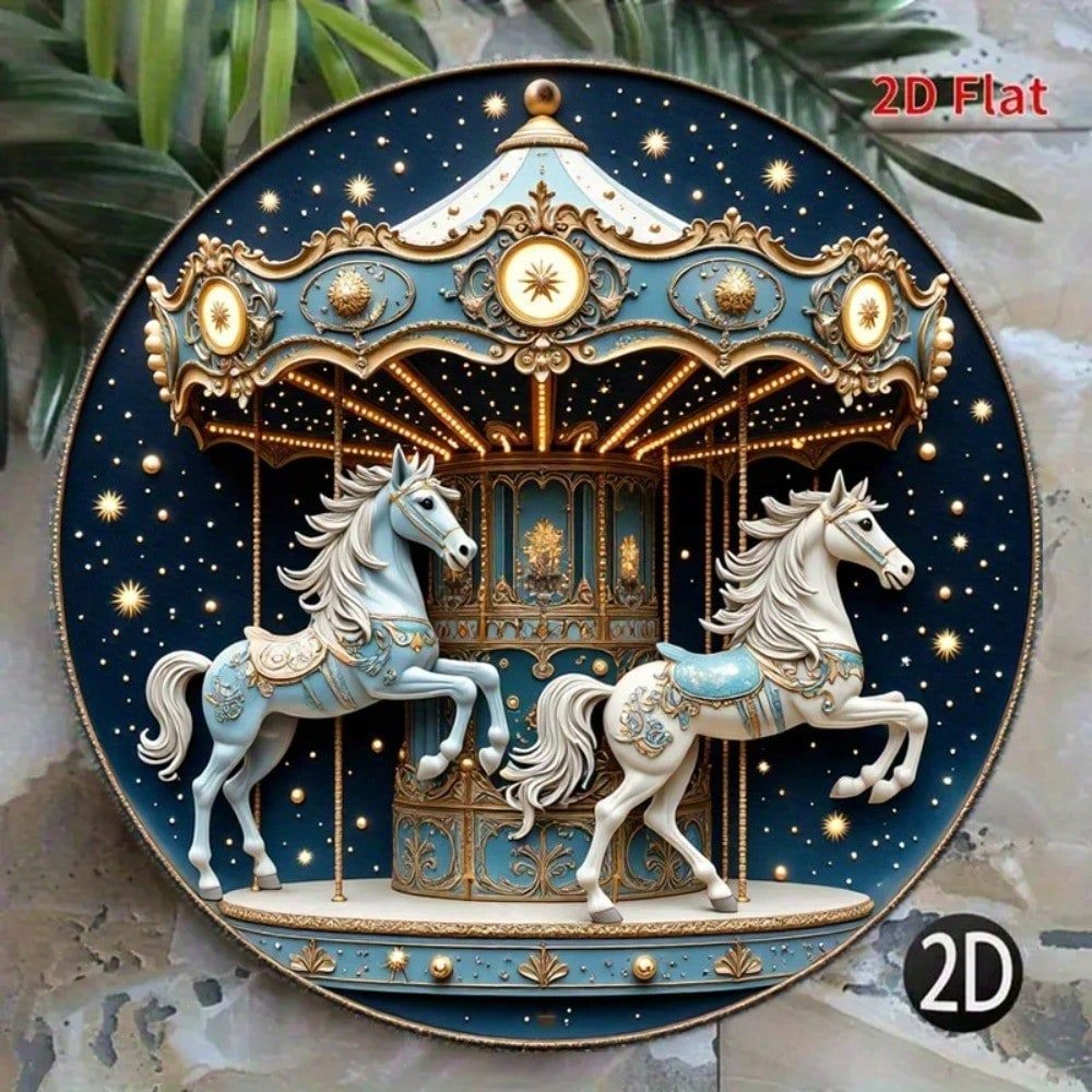 CIFbuy Vintage Estrela Metal Arte Da Parede Redonda Transporte De Cavalo Rústico Fazenda Decoração Interior Ao Ar Livre