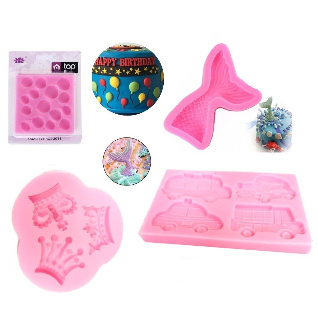 Molde De Silicone Balões de Bexiga/Calda Sereia/Transporte/Coroas