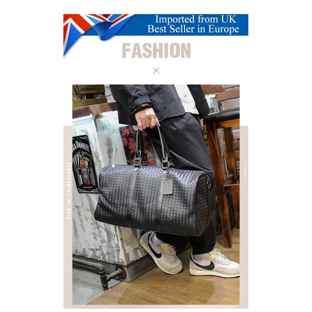 [Premium Quality] Men's Large Capacity Travel Bag Duffel Bag Short Trip Business Trip Handbag Woven/Handbag/For Men