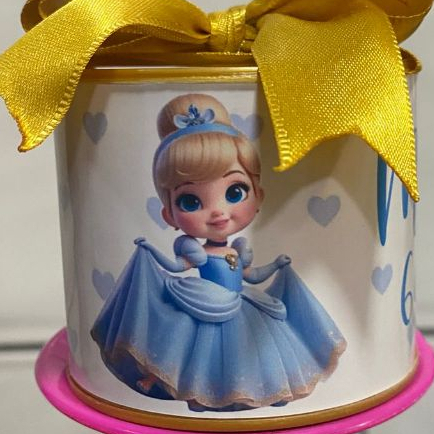 TUBOLATAS PERSONALIZADAS 5x6 – TEMA CINDERELA / LEMBRANÇA CINDERELA DISNEY / PRINCESAS DISNEY