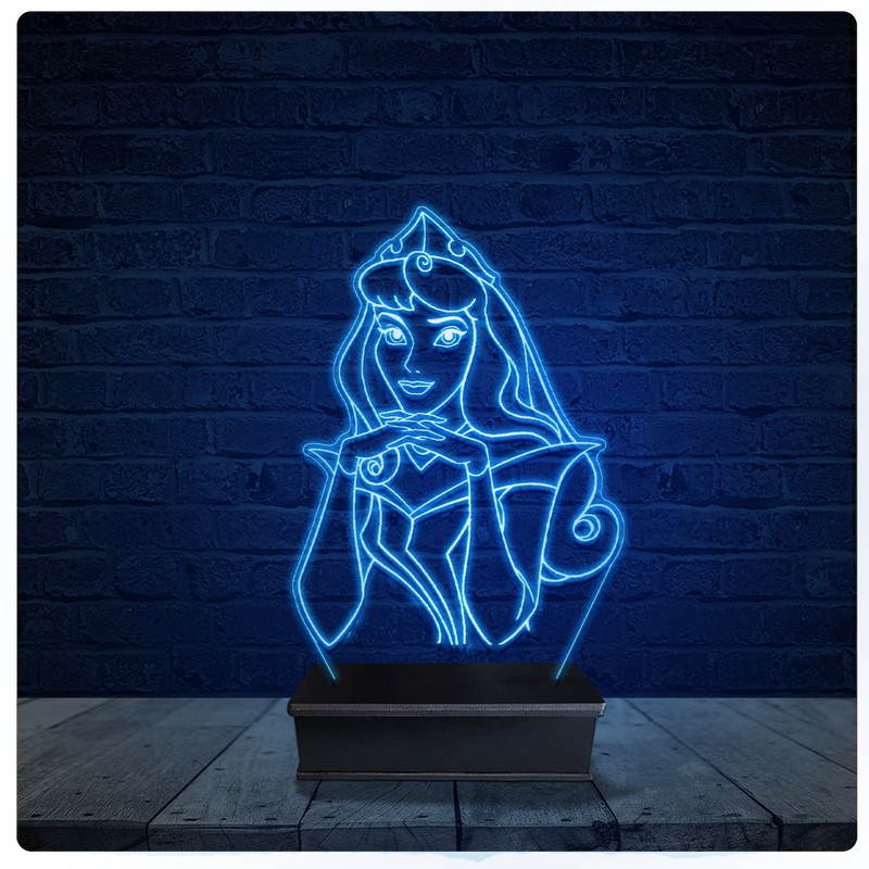Luminária Led Acrilico Abajur - Disney Princesa Cinderela 26