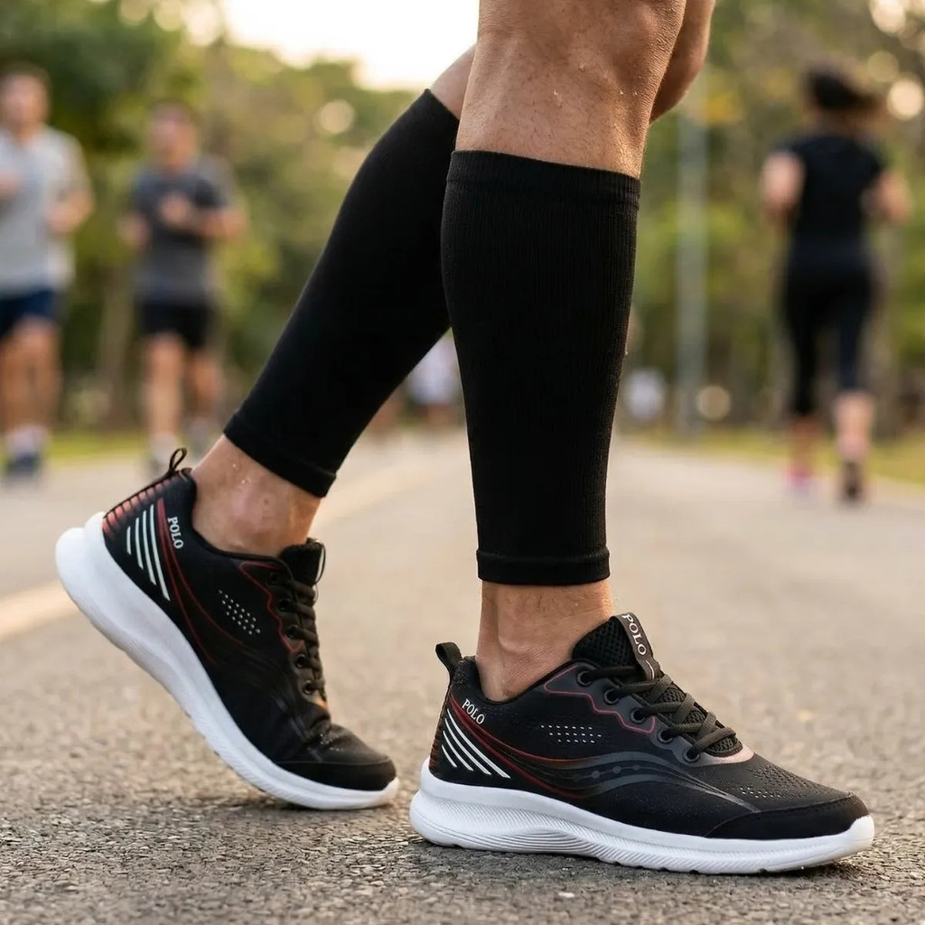 Tênis Masculino Preto E Vermelho Ideal Para Malhar Correr Academia Treino Corrida