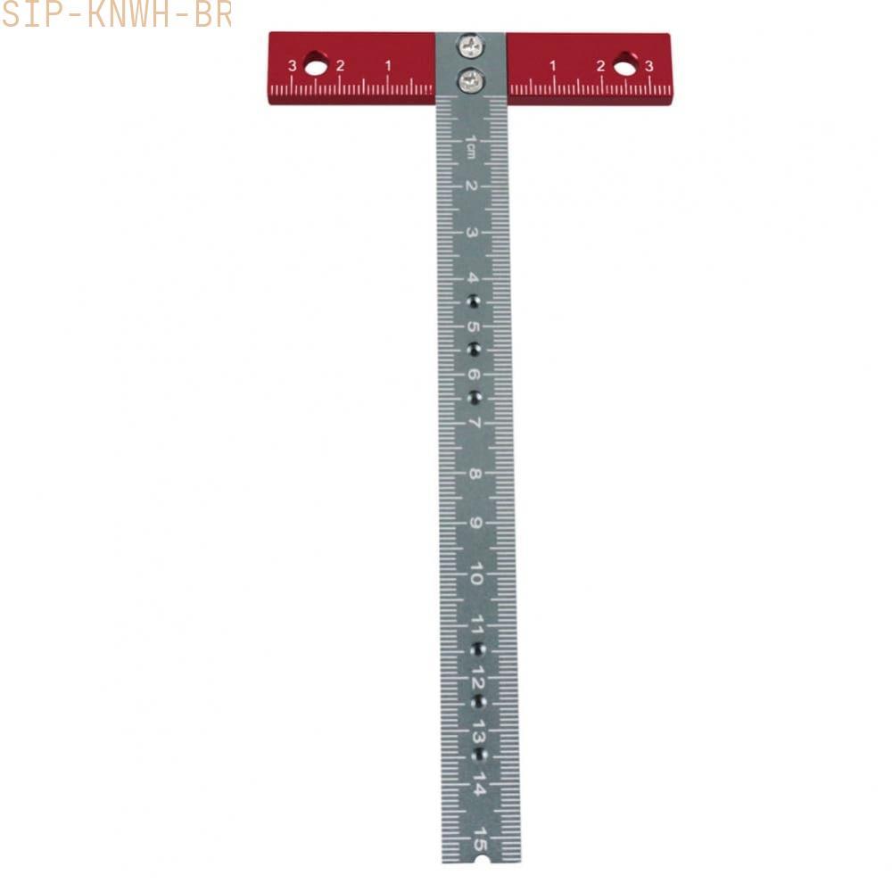 [SIP-KNWH-BR]Red Aluminum Alloy T Square Ruler High Precision Measuring Marking Tool-New In 11-