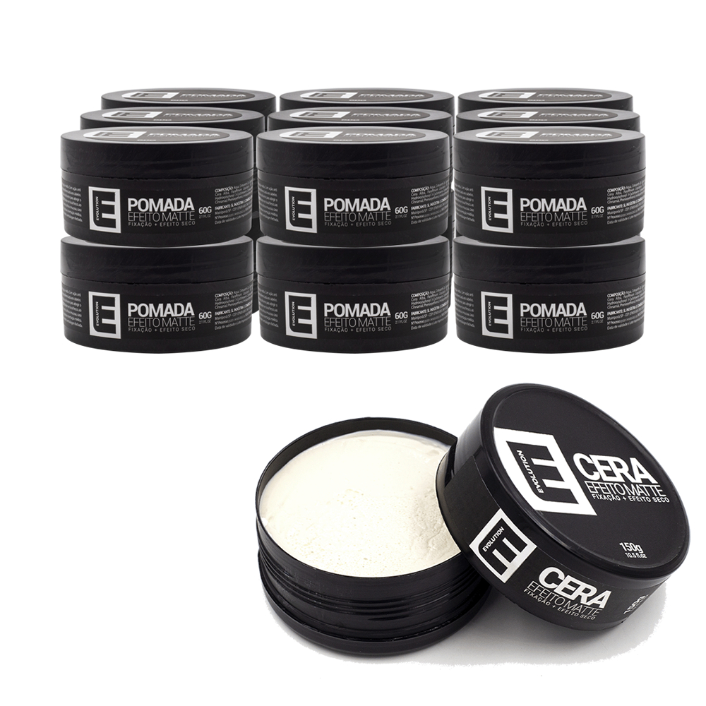 6 CERA MATTE 60GR + 1 CERA MATTE 150GR - EVOLUTION BARBER - CERA CABELO EFEITO SECO