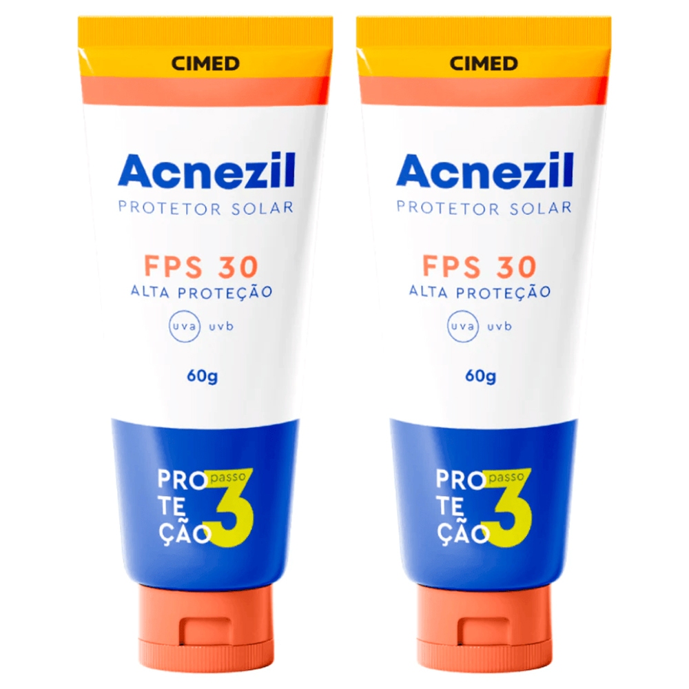 Kit 2 Protetor Solar Rosto Acnezil Fps 30 60Gr