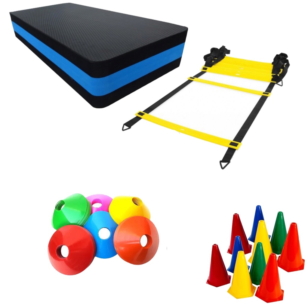 Kit Fitness Treino C/ Escada + Step em Eva + Cone + Prato