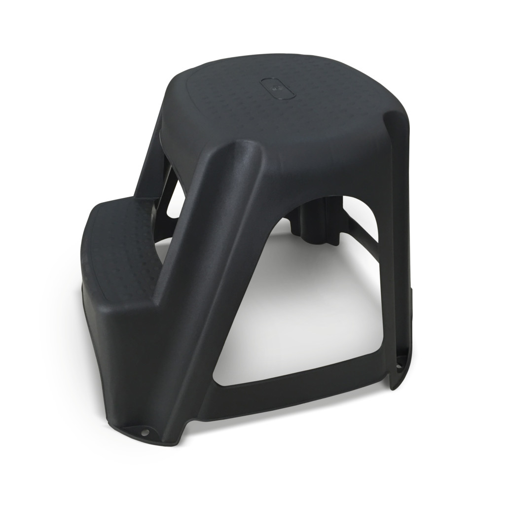 Banco Banqueta Escada Step Multiuso Plástico 2 Degraus Preto 25616 Arqplast