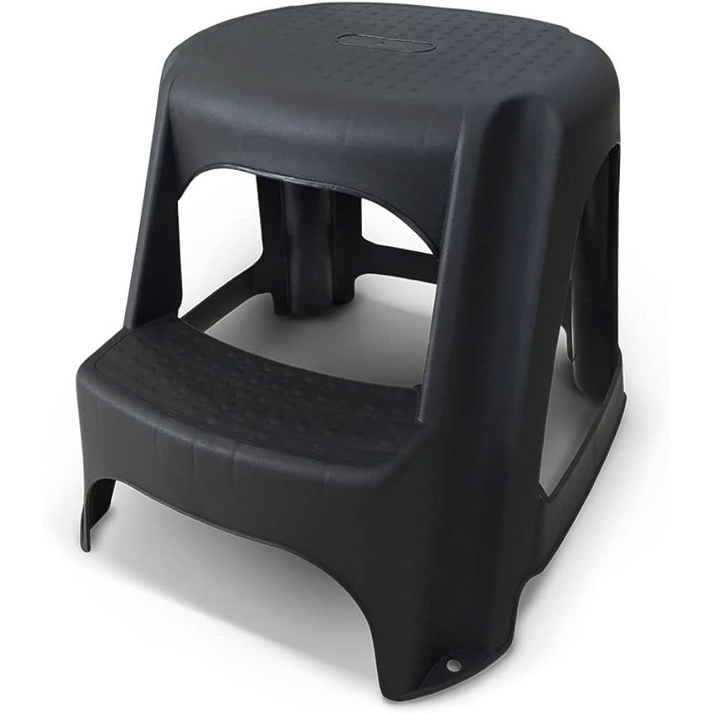 Banqueta Escada Step Multiuso Plástico 2 Degraus Preto Arqplast