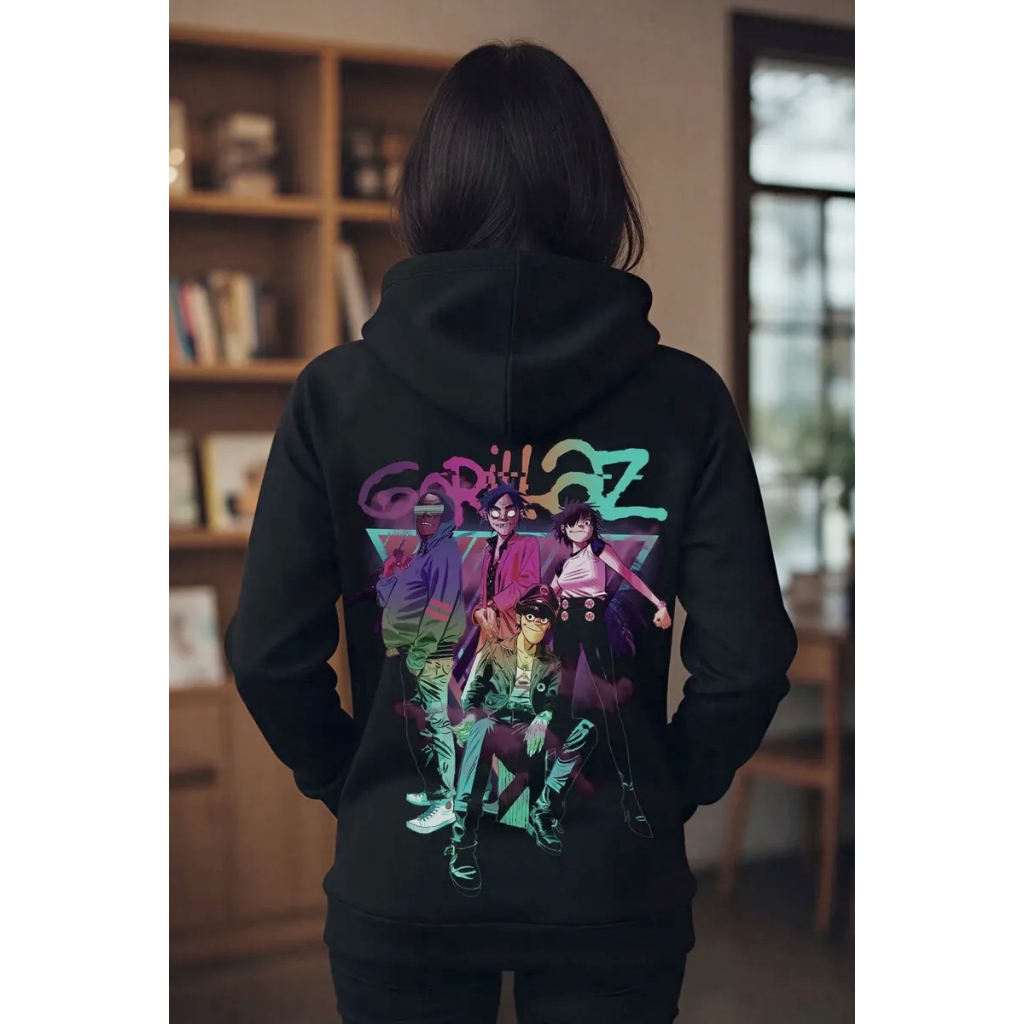 Moletom Gorillaz Blusa Canguru Com Capuz Feminina Masculina Unissex