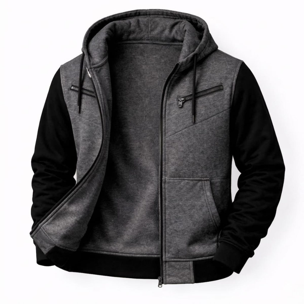 Blusa De Frio Feminina e Masculina Moletom De Frio Raglan Casual Com Capuz e Ziper