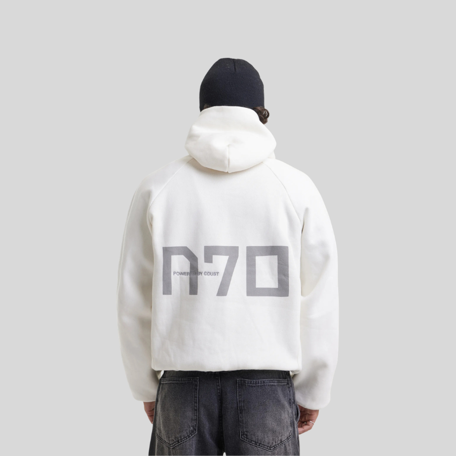 Moletom Masculino Latitude Hidden Off White Dust Thermo+ Boxy Bold Manga Raglan Capuz Canguru