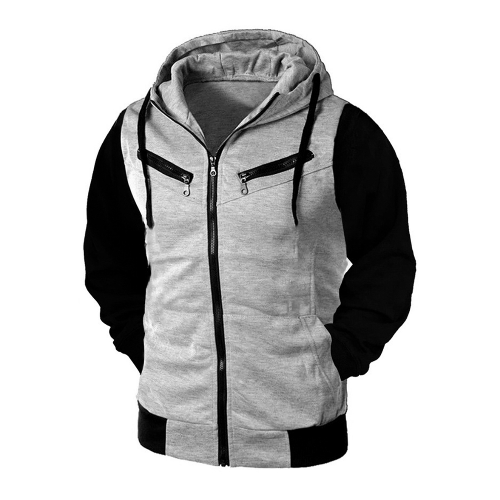 Moletom Blusa de Frio De Zíper Masculino e Feminino Algodão Agasalho Casual Unissex com Capuz Modelo Raglan