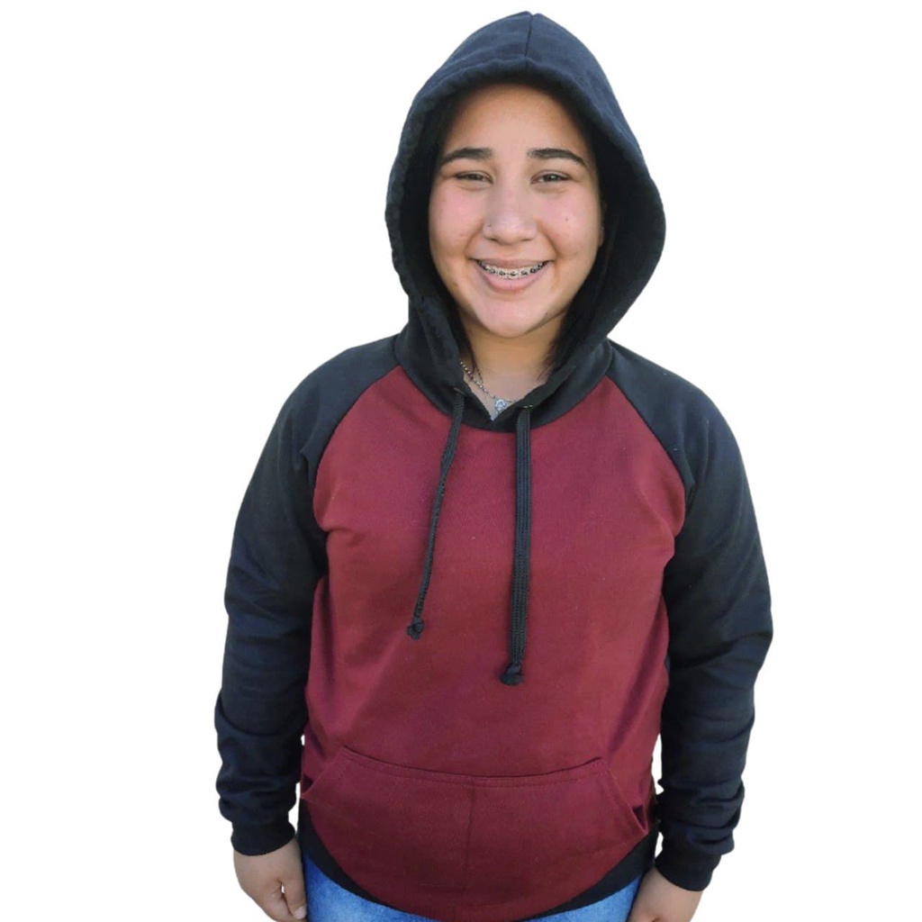 Blusa de moletom com capuz raglan masculino e feminino