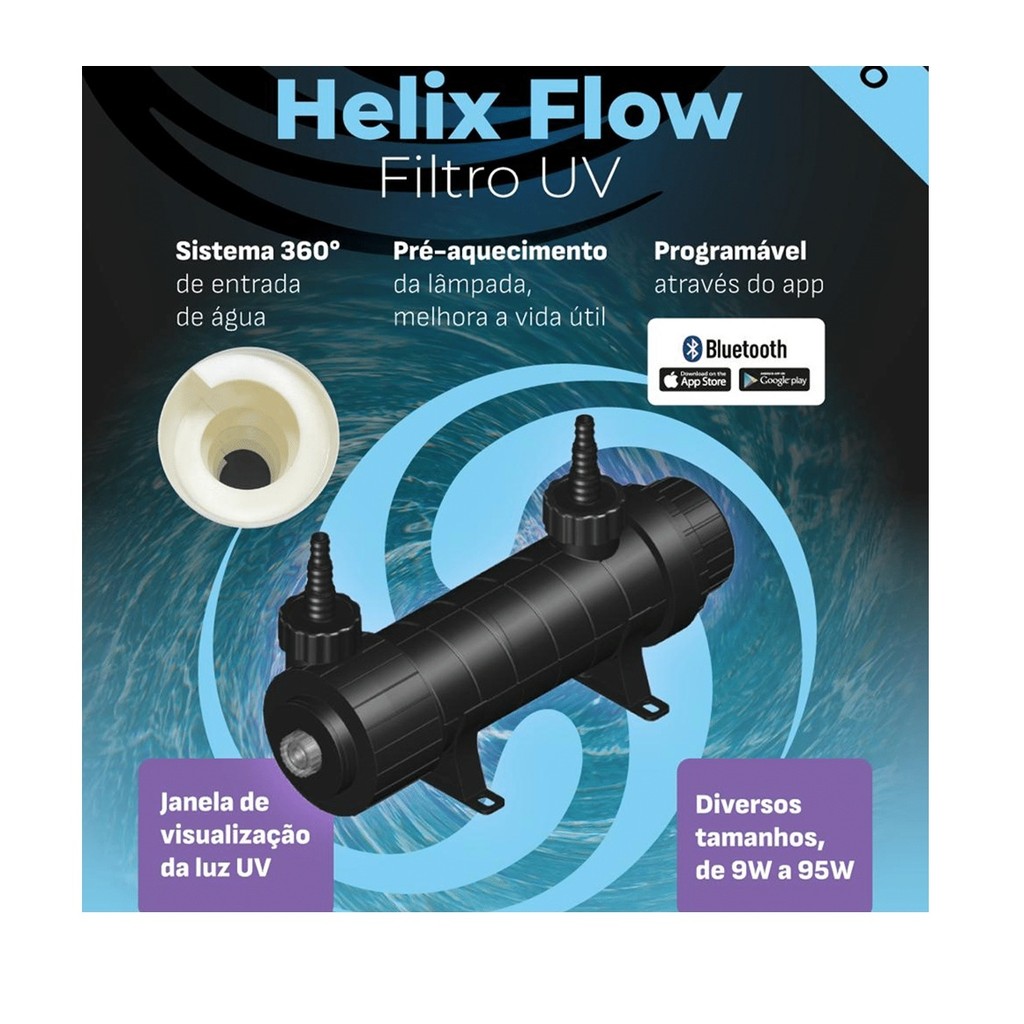 Filtro Esterilizador Uv Helix 36w Oceantech Com Bluetooth