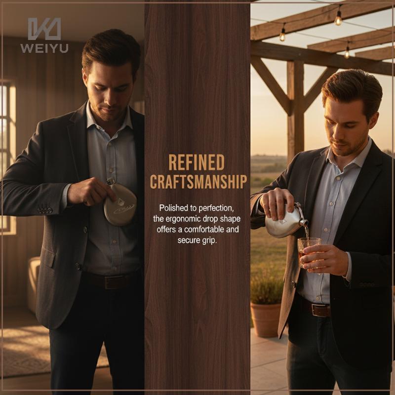 WEIYU Sleek Water Droplet Hip Flask Aço Inoxidável Para Homens E Mulheres Perfeito Aventuras Ao Ar Livre BR