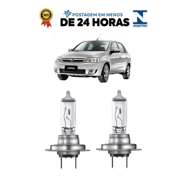 Par Lampada Farol Baixo Corsa Montana 2003 2004 2005 2006 2007 2008 2009 2010 2011 2012 H7