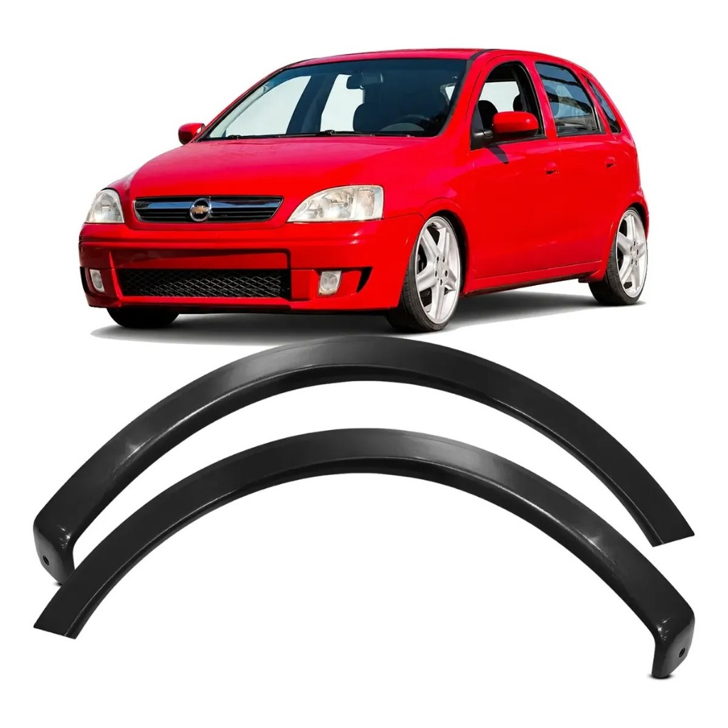 Par Moldura Paralama Dianteiro Corsa 2002 a 2012 Preta
