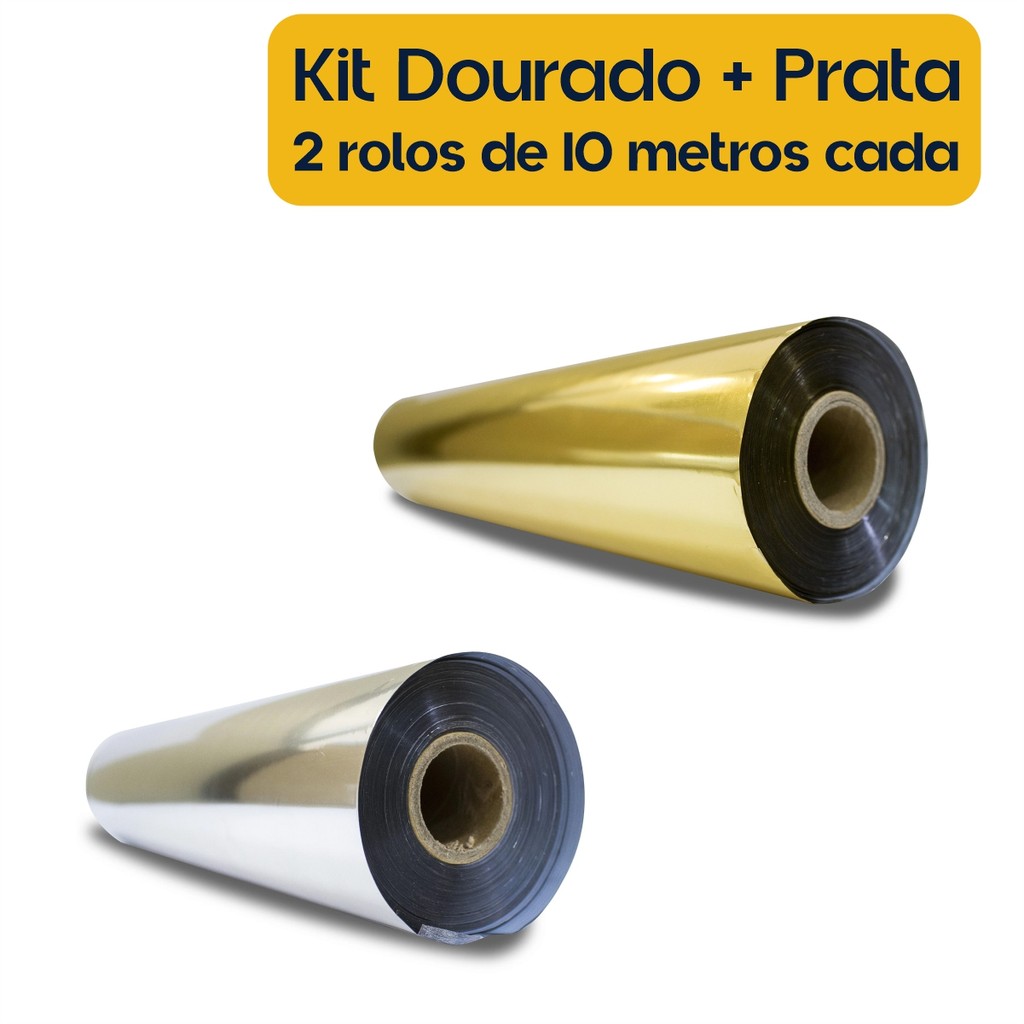 Foil Kit Dourado + Prata 10 metros x 22cm (Total 20m)