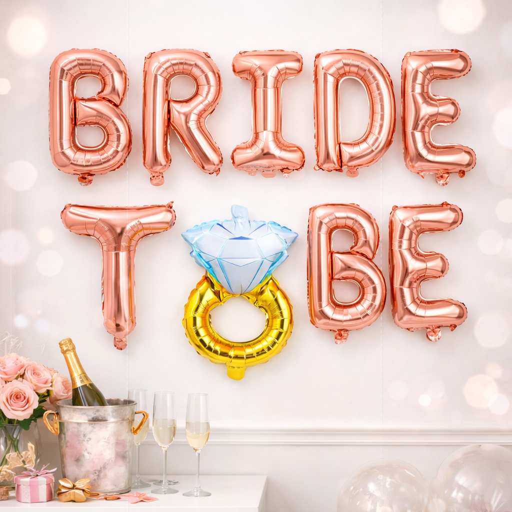 Balão Metalico Bride To Be Foil Decorativo – Cor Rose Gold Prata Dourado – Festa da Noiva