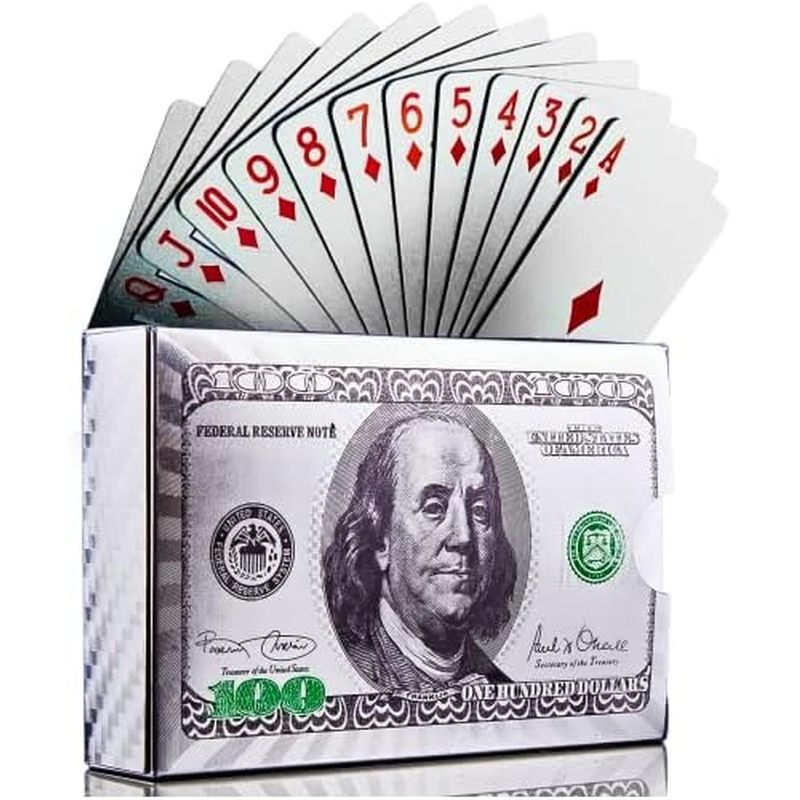 Magic Kiss Waterproof Gold and Silver Foil Poker Playing Cards, Deck of Plastic Playing Cards Gift (Gold 1 Deck)