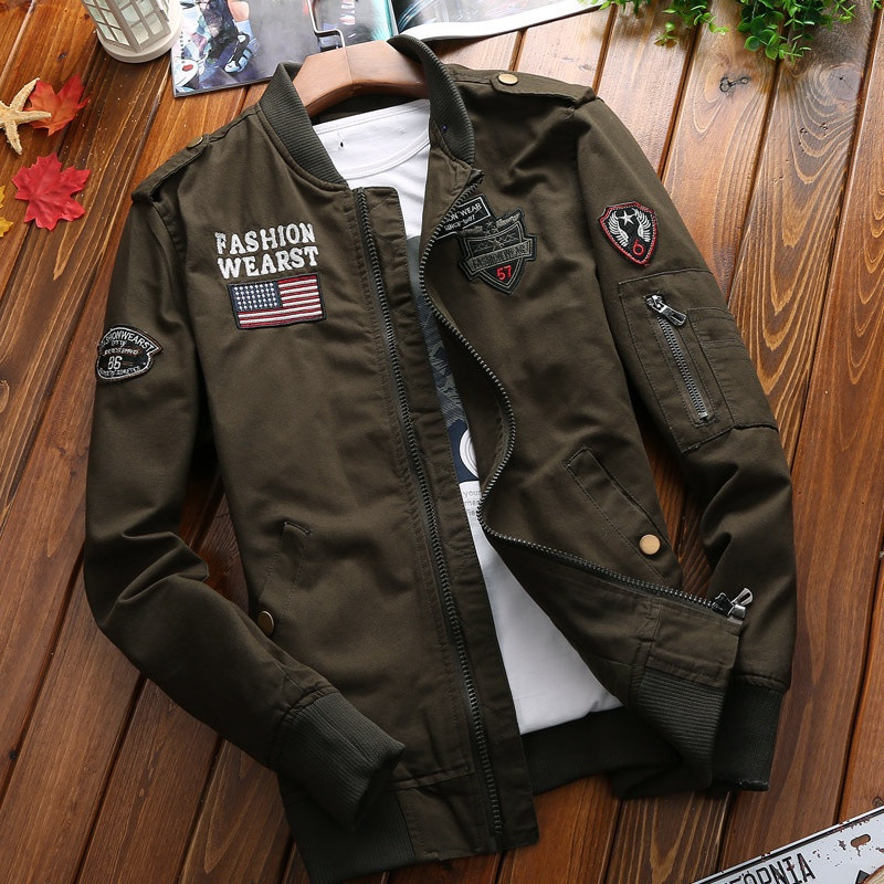Jaqueta Masculina de Inverno Outono, Estilo Retrô Americano, Uniforme Militar de Piloto, Top Fashion ROCK