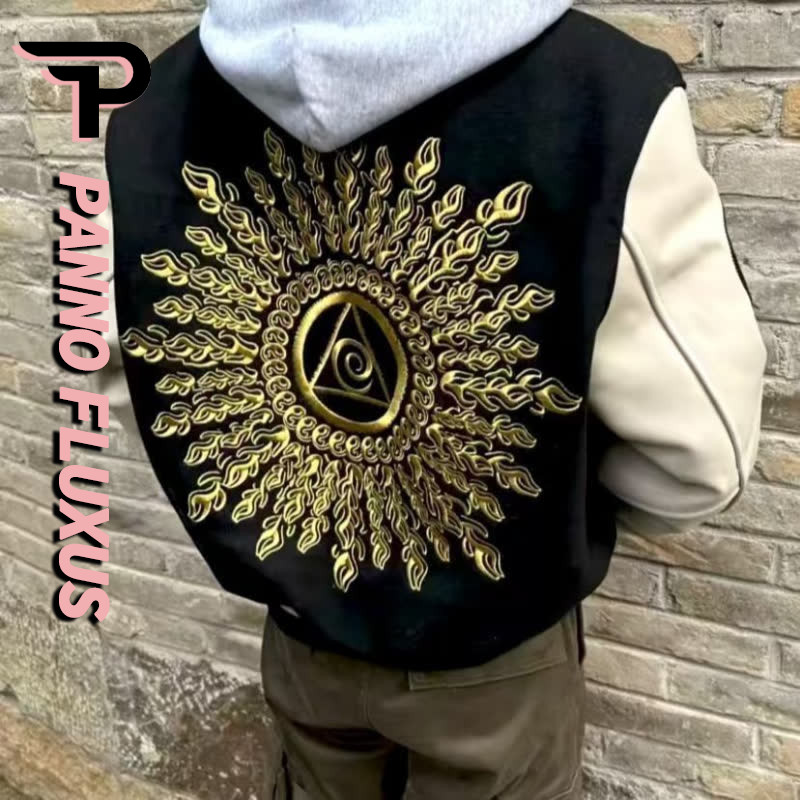 PannoFluxus Uniforme De Beisebol Masculino Estilo Rua Americano Bordado design Outono E Inverno Neutro