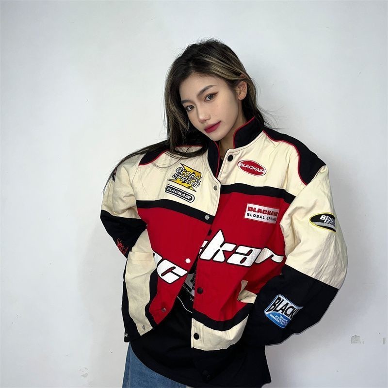 Primavera Nova Jaqueta De Motocicleta Homens Mulheres bf Americana Solta Uniforme De Beisebol Alto