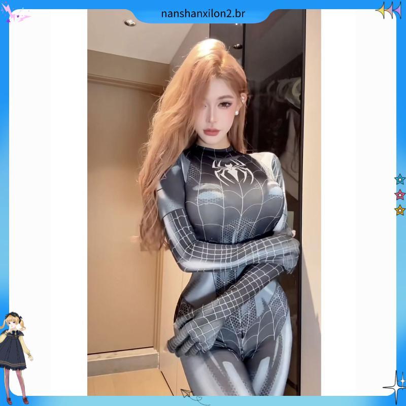 Estilo europeu americano veneno Spiderman uniforme macacão nicho único único único estilo escuro collants exterior Wear