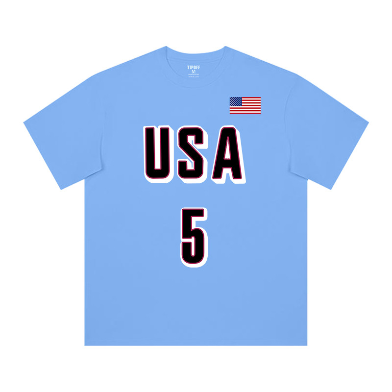 TIP-OFF Equipe Americana Edwards Basquete Esportes Solto Secagem Rápida Camiseta de Manga Curta Jersey Uniforme de Tiro