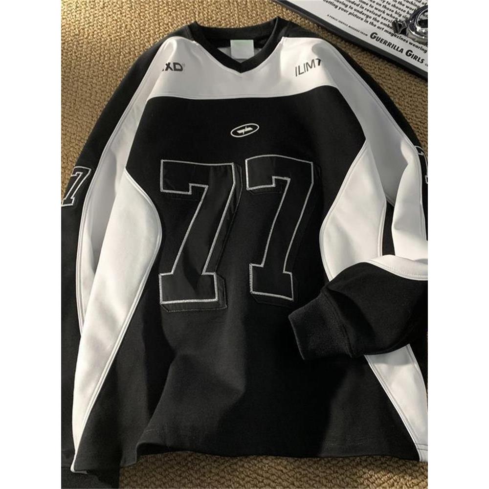 Outono inverno americano Retro uniforme de basquete moletom das mulheres dos homens carro de corrida beisebol hóquei uni