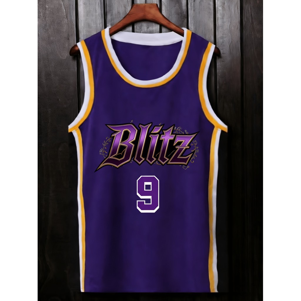 Roxo Clássico No. 9 Uniforme de Basquete Americano Basquete Colete Esportivo Masculino Primavera Verão Uniforme de Trein