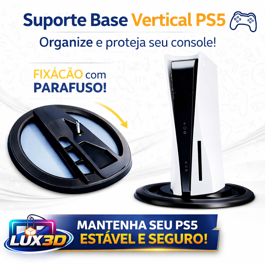 Suporte Vertical PS5 Playstation 5 Slim Fat Digital Pro Base Vertical Mesa Dock Estável