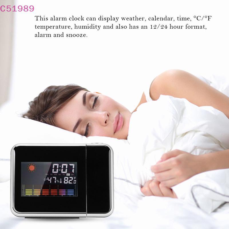 [kaan] LCD Digital LED Projetor Projeção Estação Meteorológica Calendário Snooze Alarm Clo BR