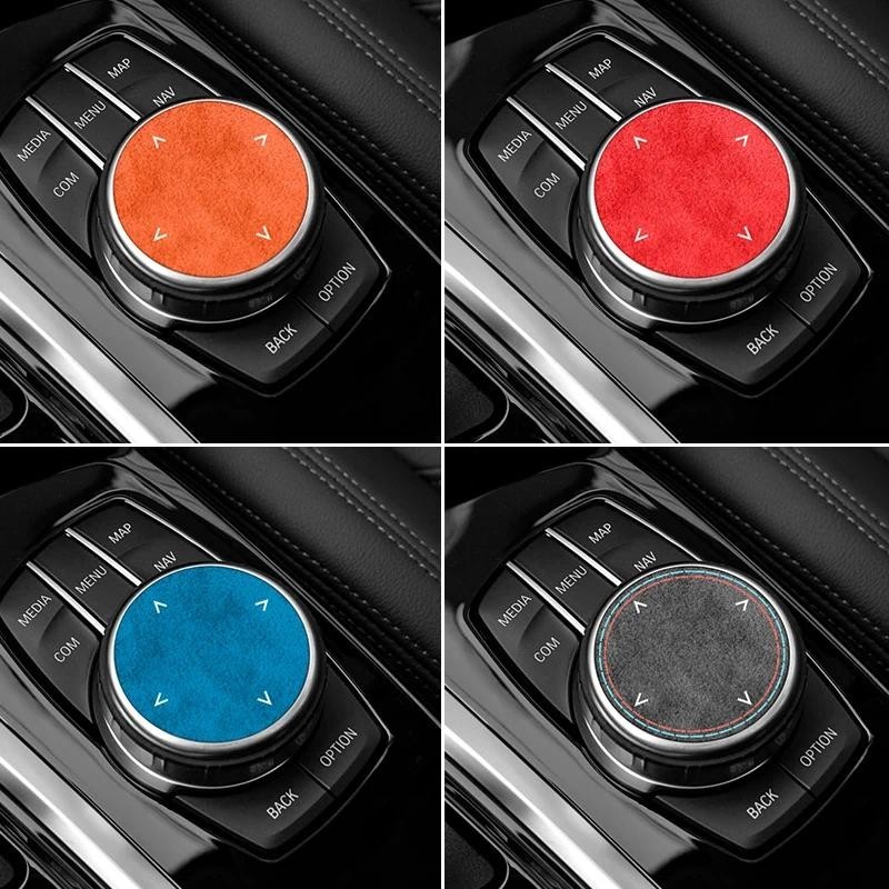 Feito De Alcantara Para BMW 1er F20 F21 F40 3er F30 F31 F35 3GT F34 Painel Multimídia Botão Guarnição Adesivo Acessórios