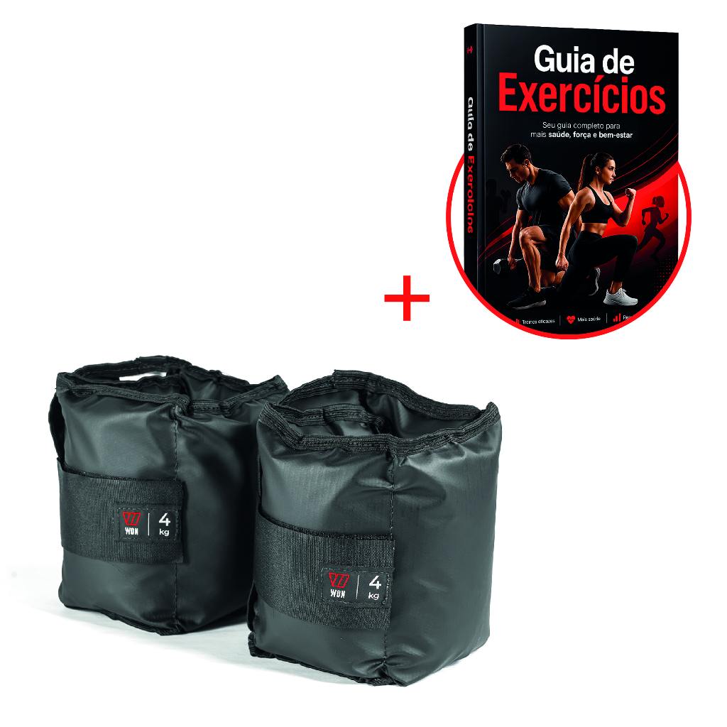 Caneleira de Peso PAR 4kg Tornozeleira Profissional Academia Musculaçao Ginastica Treino em Casa