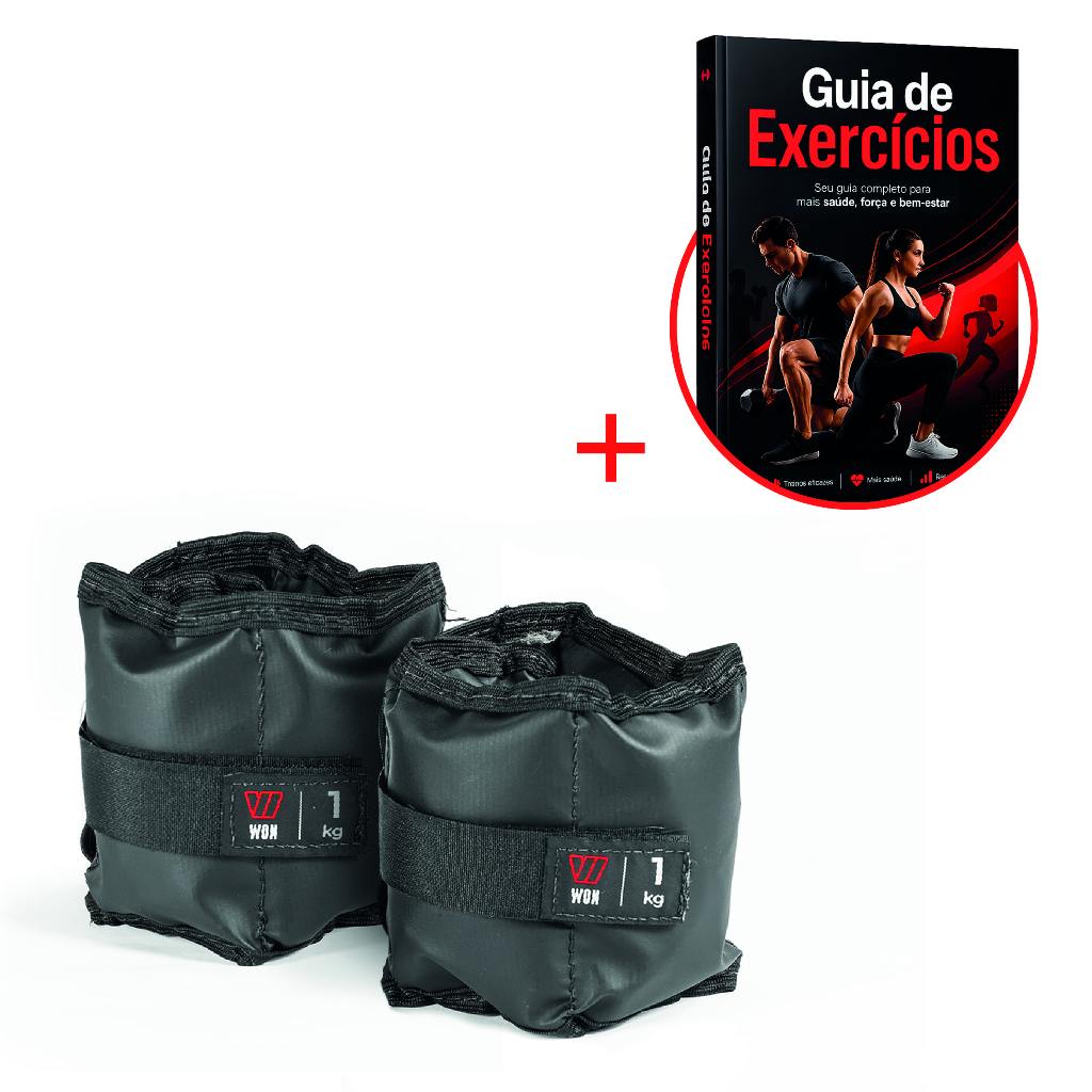 Par de Caneleira de Peso 1kg Tornozeleira Profissional Academia Musculação Ginastica Treino em Casa