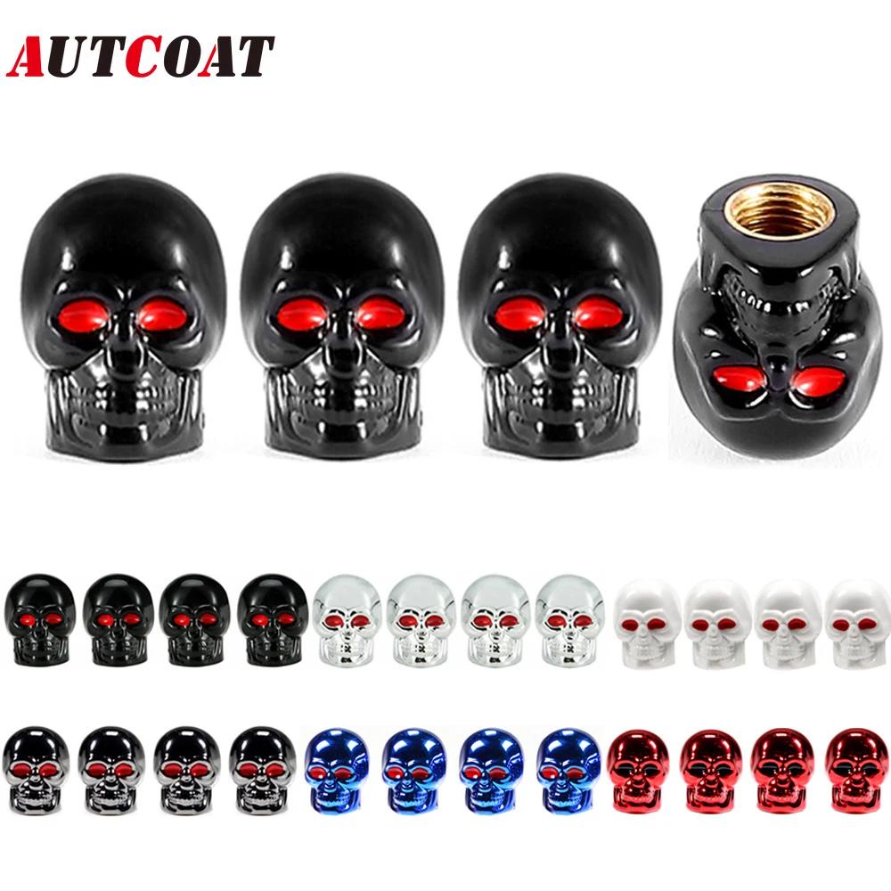 4 Pçs/Set Universal Carro Crânio Estilo Antiferrugem Núcleo De Cobre Motocicleta Bicicleta Roda De Pneus Válvula Tampas