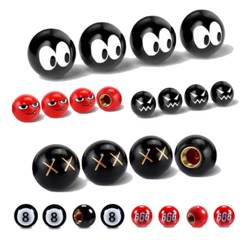 4 Pçs/Set Universal Rodas Pneus Válvulas Decorativas Bola Redonda Carro Van À Prova De Ferrugem Poeira Ar Fugas Biciclet